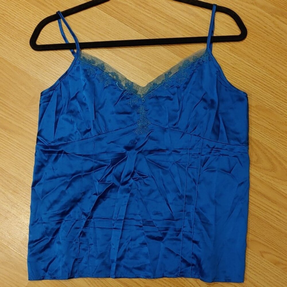 Le Chateau Women's Deep Sea Blue Silk Camisole / Lingerie Top